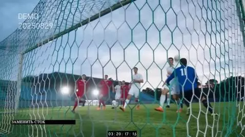 AI Video from prompt: Russuian football team in red T-shirts scoring a
