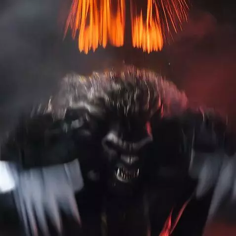 AI Video from prompt: he jumps in and burst into flames but they don't