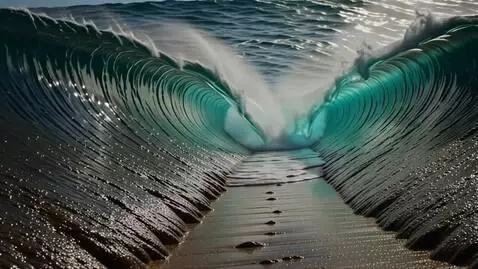 AI Video from prompt: have an already split red sea held on a continuo