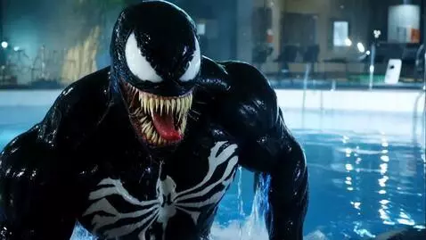 AI Video from prompt: (marvel) a movie scene of  Venom symbiote, emerg