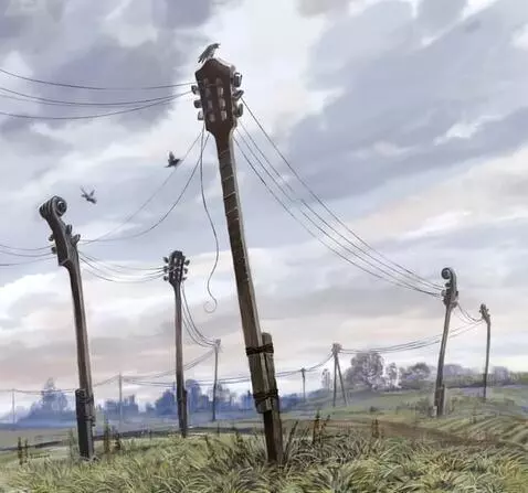 AI Video from prompt: guitars grow out of the ground