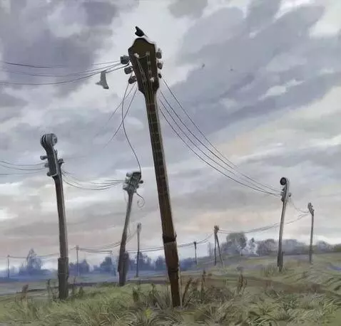 AI Video from prompt: guitars grow out of the ground