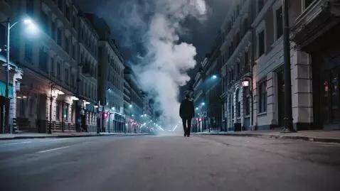 AI Video from prompt: A surreal, dreamlike short film. Dark city stree