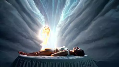 AI Video from prompt: the soul leaves the body and going through the t