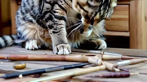 AI Video from prompt: кошка делает кальян