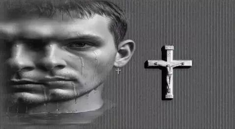 AI Video from prompt: Вода бежит, человек моргает.