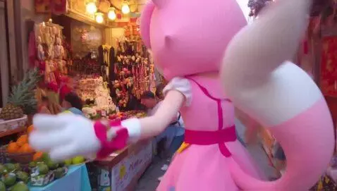 AI Video from prompt: Catgirl with pink fur