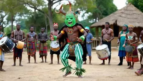 AI Video from prompt: "A traditional African masked dancer performing 