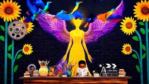 AI Video from prompt: A vibrant street art mural on a dark brick wall.