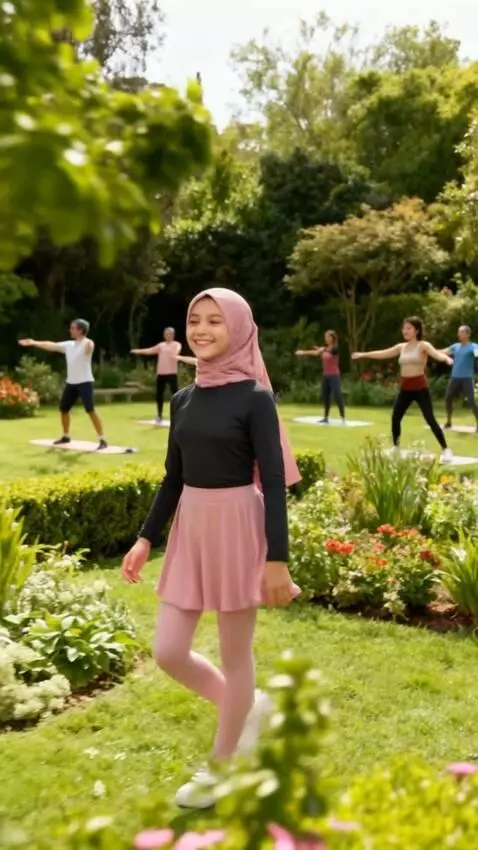 AI Video from prompt: seorang anak berjalan tampil bahagia sambil berb