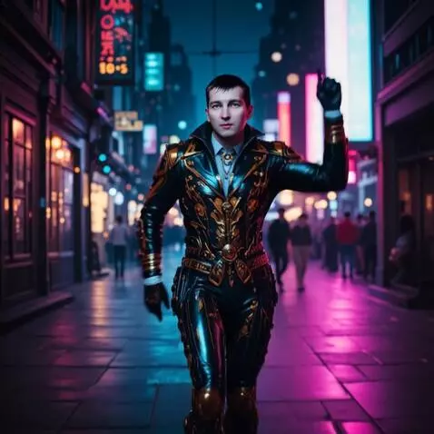 AI Video from prompt: the camera goes back, shoots this guy in full he