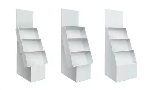 AI Video from prompt: show these cardboard displays one by one