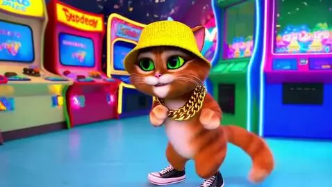 AI Video from prompt: “Cartoon-style video of a stylish cat wearing go