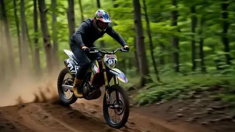 AI Video from prompt: парень на красивом питбайке kayo k1 вылетает с м