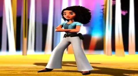 AI Video from prompt: Она улыбнулась и села на колени .