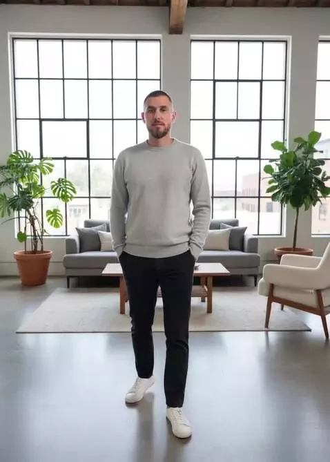 AI Video from prompt: Лицои прическу не менять ,медленно идет на камер