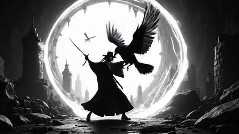 AI Video from prompt: Japanese anime noir, strictly black and white no