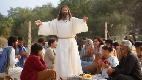 AI Video from prompt: "Angels descend from the heavens to help the chi