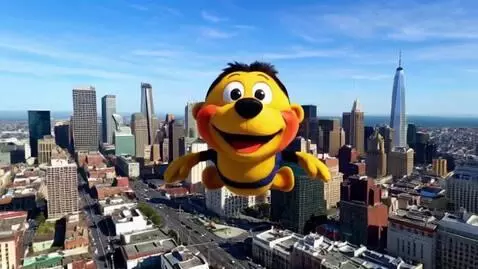AI Video from prompt: elmo fly boston gta