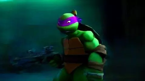 AI Video from prompt: Cinematic shot of four humanoid turtle warriors 