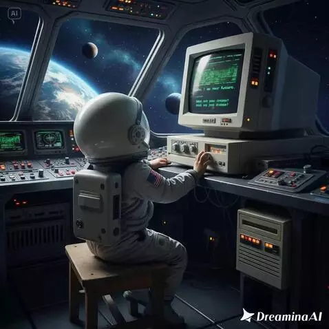 AI Video from prompt: In the video, the child's room became a spaceshi