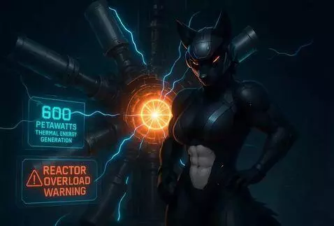 AI Video from prompt: female wolf hourglass figure expansion, with a f