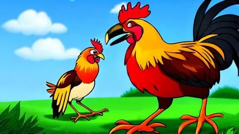 AI Video from prompt: петух бьет мутанта воробья и выходит курица и го