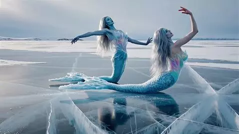 AI Video from prompt: Русалки танцуют на льду