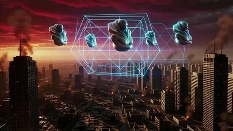 AI Video from prompt: As the collapse of mankind's civilization occurs