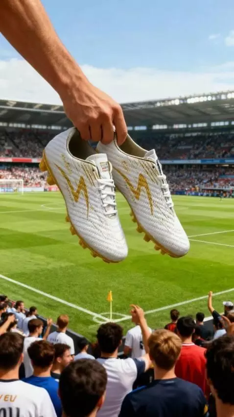 AI Video from prompt: tangan memegang sepatu sambil menggoyangkan keki