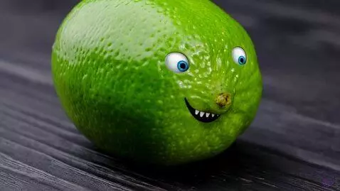 AI Video from prompt: Cinematic close-up of a glossy half a lime with 