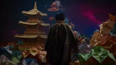 AI Video from prompt: Origami style : 이상범 Enigmatic death dealer 748cm