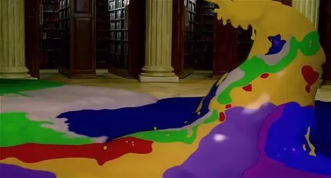 AI Video from prompt: The dragon lifts it head up and swallows. We see