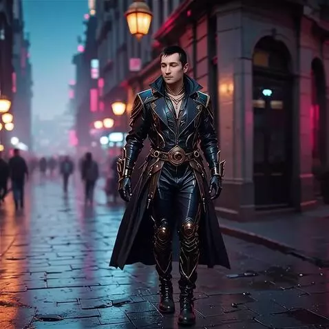 AI Video from prompt: Neon disco lights are flickering on the street, 