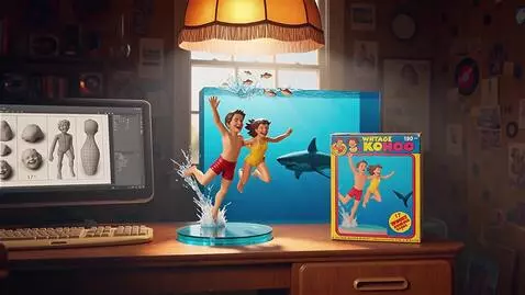AI Video from prompt: They laugh, and jumps into the water in front of
