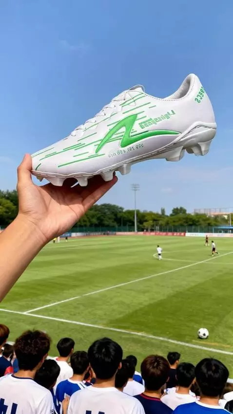 AI Video from prompt: tangan memegang sepatu sambil menggoyangkan seca