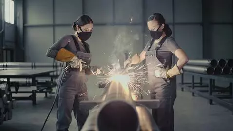 AI Video from prompt: Scene and action: Professional welders in erotic
