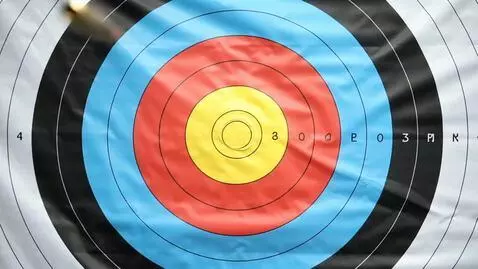 AI Video from prompt: Zoom in effect to the simulated target, and bull