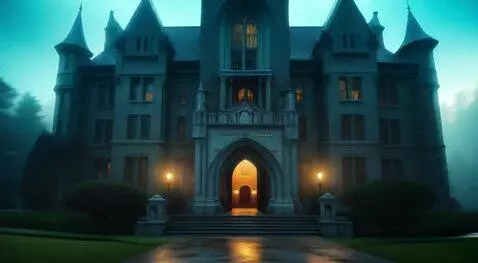 AI Video from prompt: We are flying towards the building. The doors ar