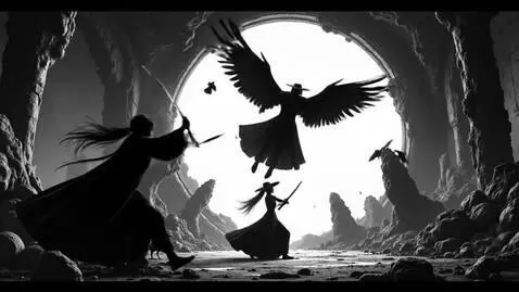 AI Video from prompt: Japanese anime noir, strictly black and white no