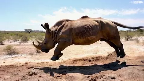 AI Video from prompt: Rhino makes a backflip