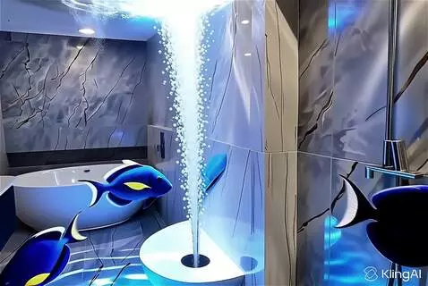 AI Video from prompt: The mermaid swims up and quickly disappears from