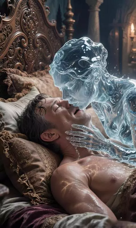 AI Video from prompt: A beautiful and dangerous creature made of water
