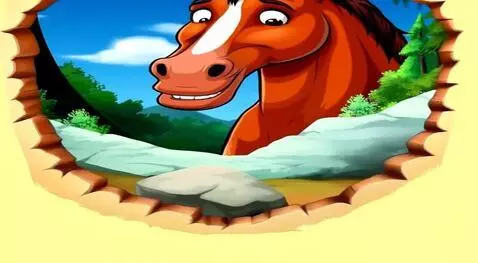 AI Video from prompt: Конь разговаривает, моргает, шевелит головой.