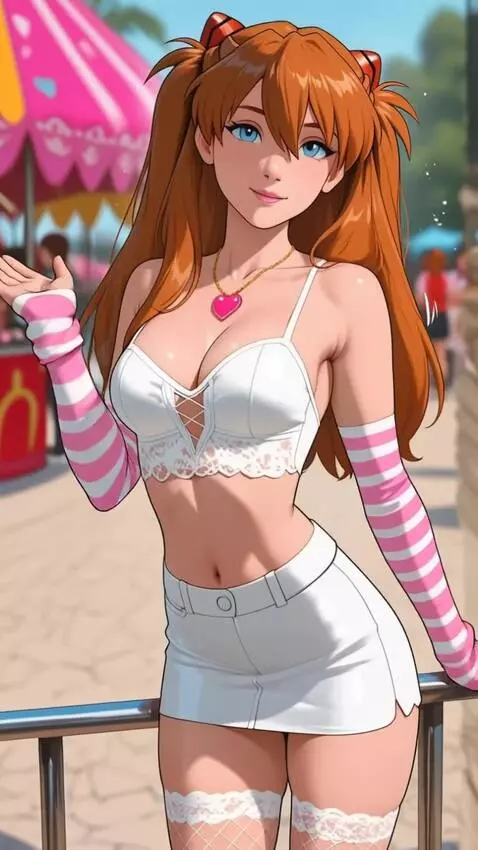 AI Video from prompt: a beautiful and flirty girl poses for you, showi