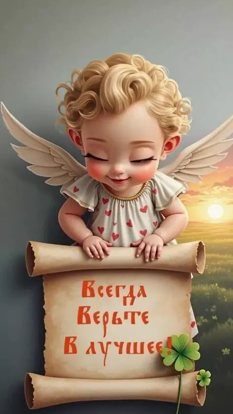 AI Video from prompt: Ангел улыбается и дарит свое сердце