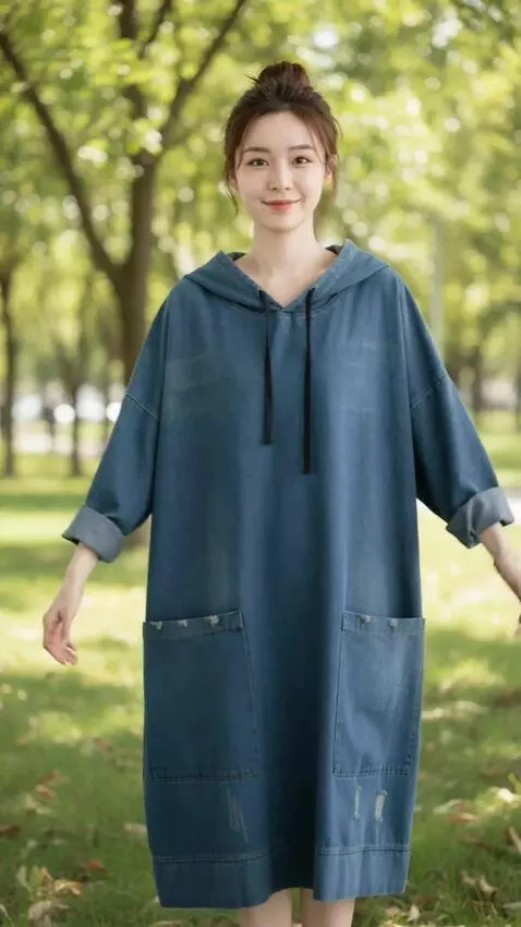 AI Video from prompt: wanita itu berpose ke kanan dan ke kiri sambil s