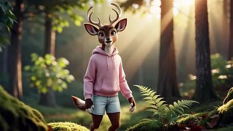 AI Video from prompt: furry deer femboy anthro