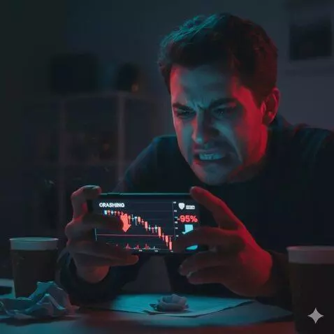 AI Video from prompt: Make the man on the image to be fiddling his pho