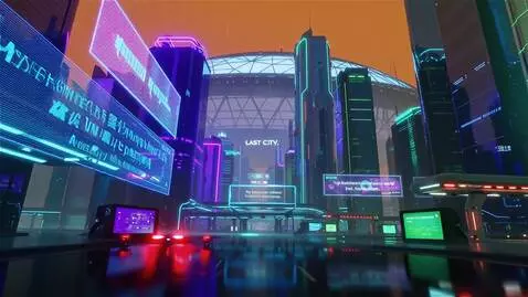 AI Video from prompt: Title: "Neon Dawn: The Last City, 2099"  Scene D